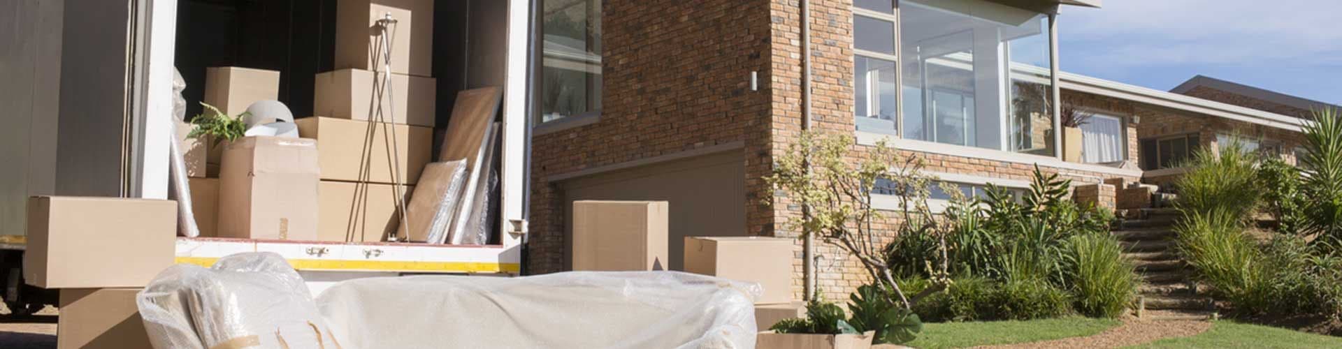 Boxes in front of house