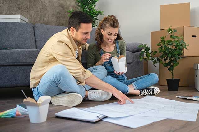 Couple planning and talking