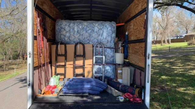 Truck packed for moving